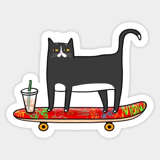 Skater Kitty Sticker